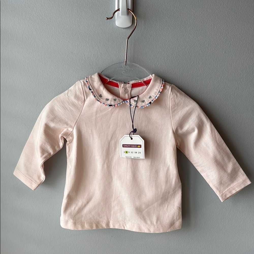 NWT Sergent Major Embroidered‎ Collar Baby Shirt